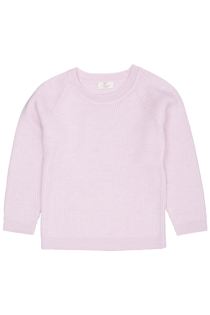 KLASSISK MERINO BLUSE I RIB - LAVENDER
