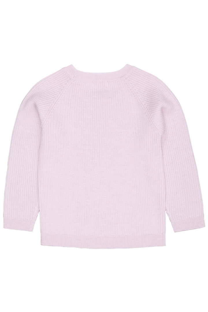 KLASSISK MERINO BLUSE I RIB - LAVENDER