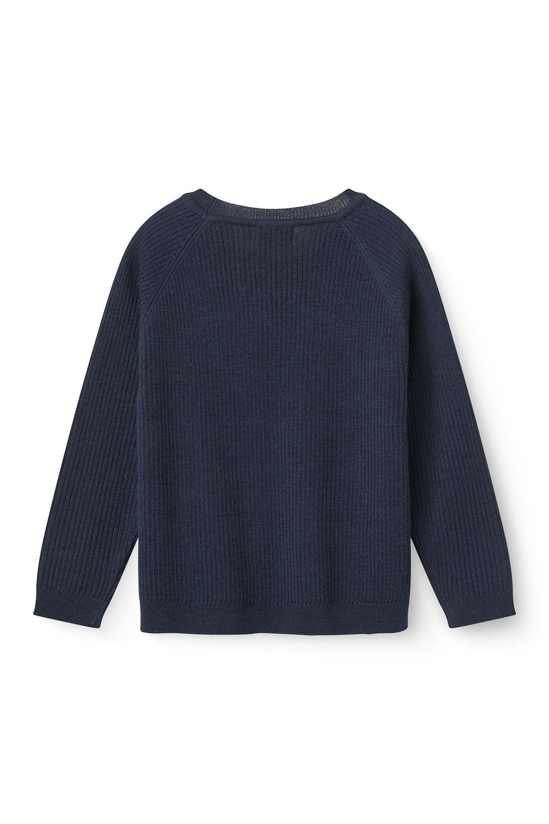 KLASSISK MERINO BLUSE I RIB - NAVY