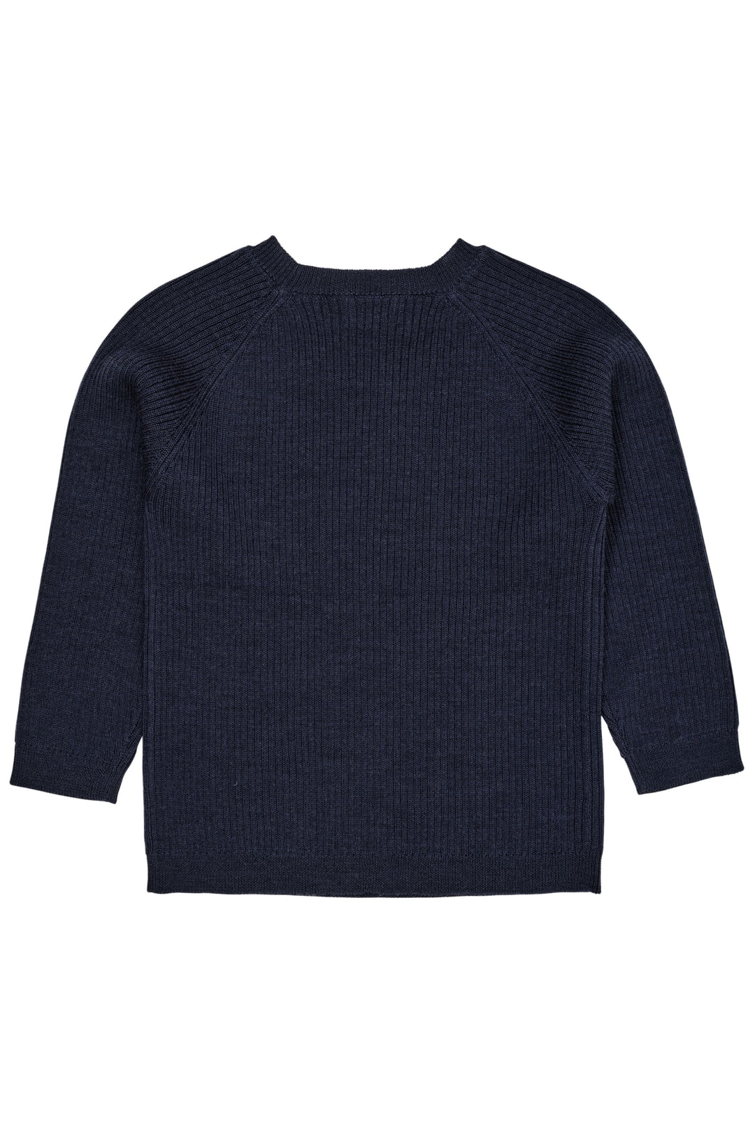 KLASSISK MERINO BLUSE I RIB - NAVY