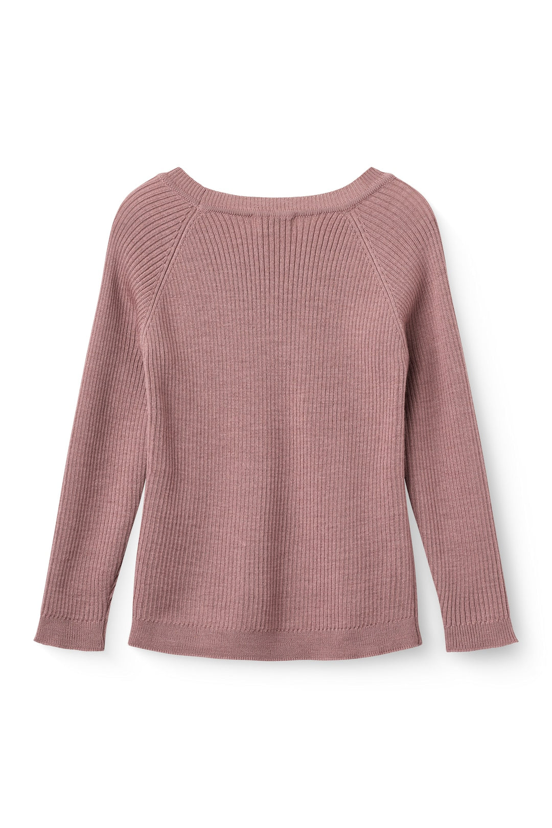 Klassisk Merino Bluse i Rib - Winter Rose