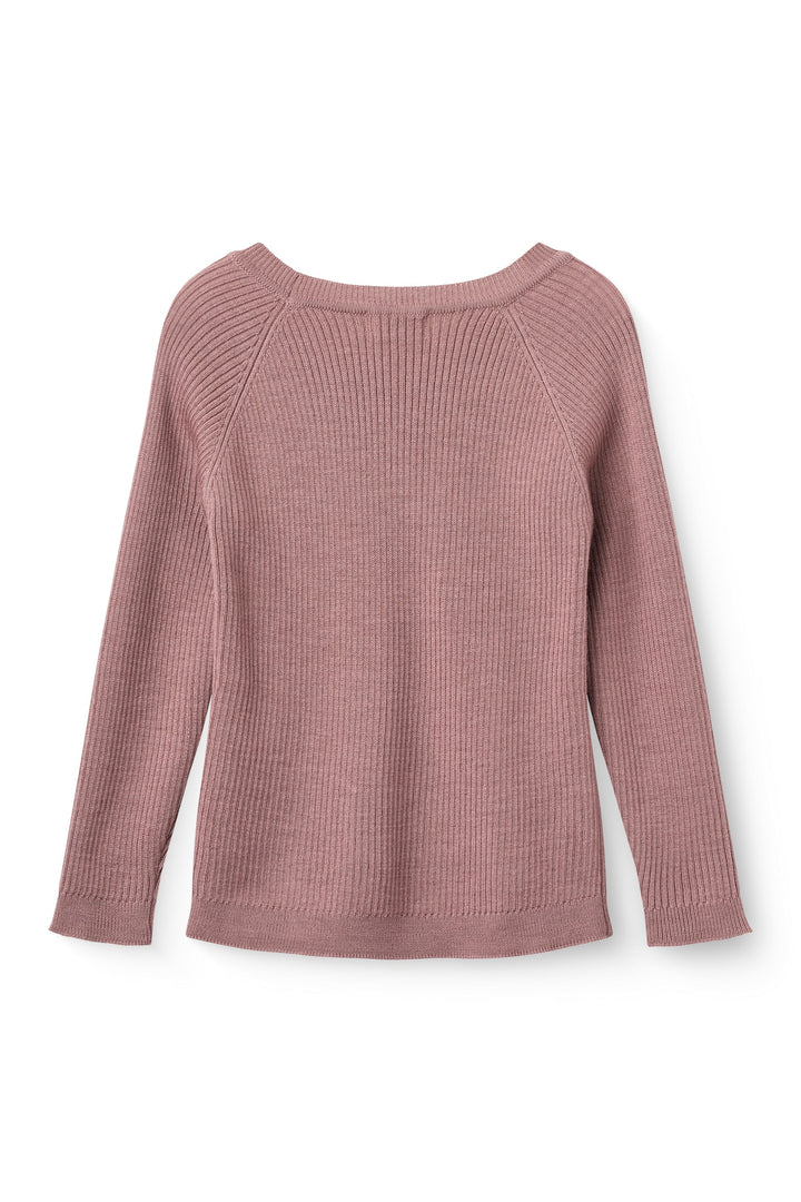 Klassisk Merino Bluse i Rib - Winter Rose