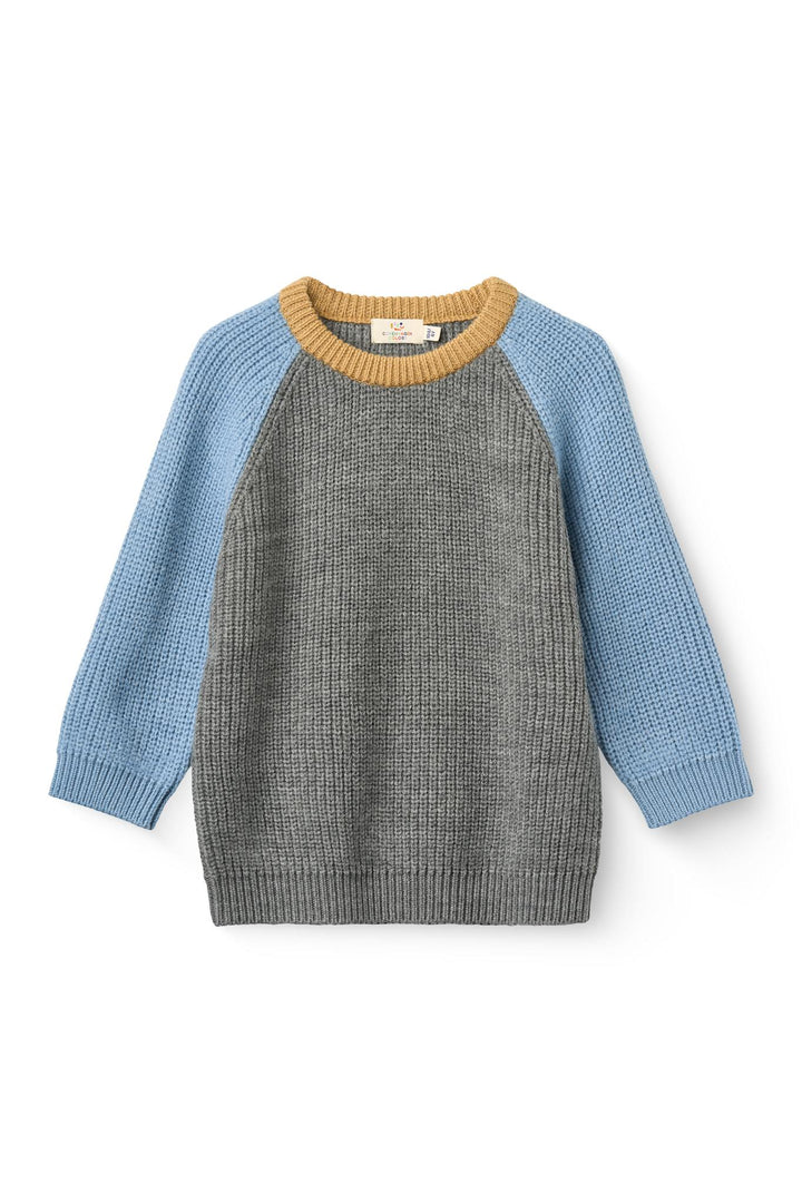 Strikket Unisex Bluse i Merino Uld - Grey Melange Comb.