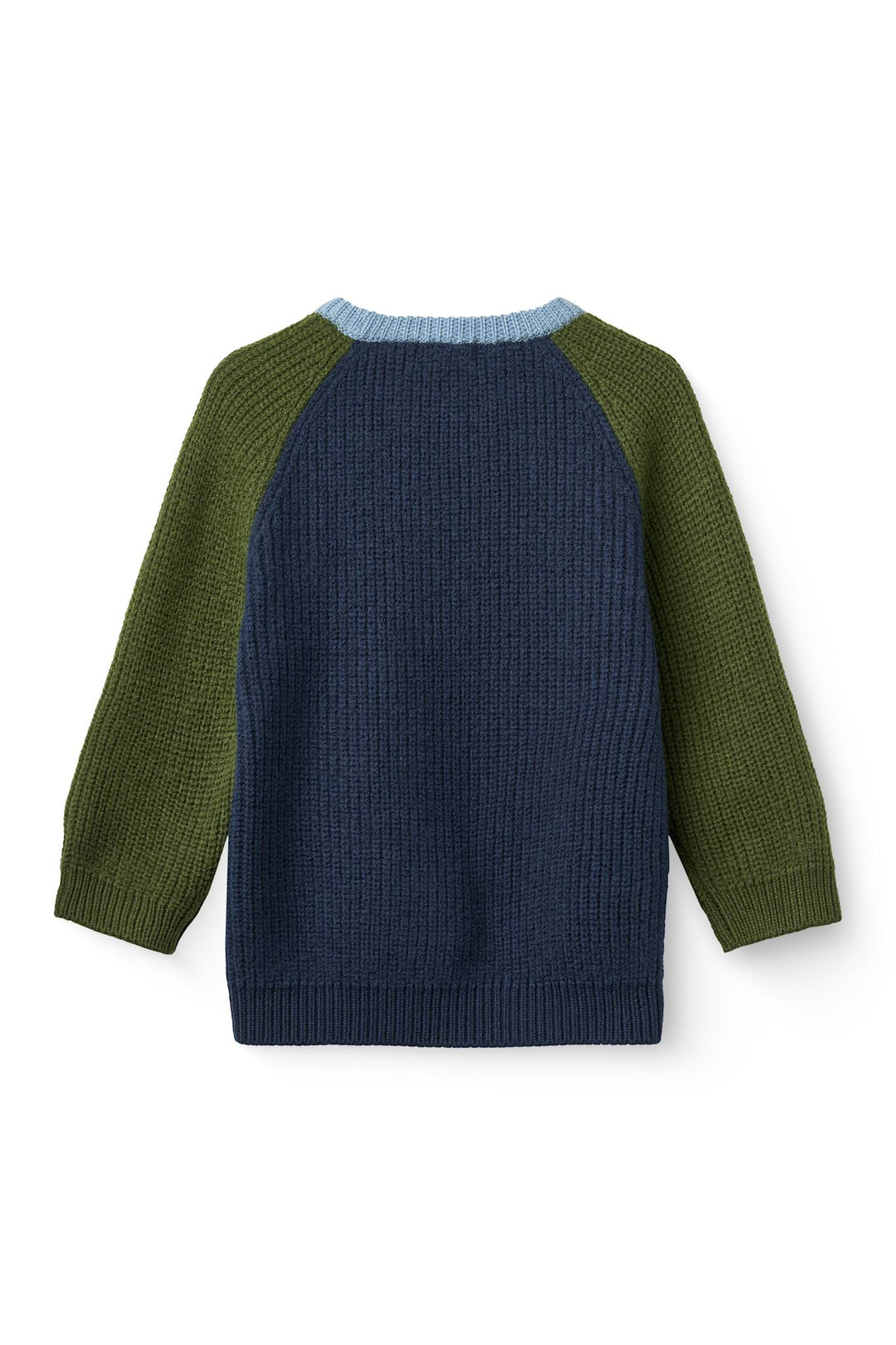 Strikket Unisex Bluse i Merino Uld - Navy Comb.