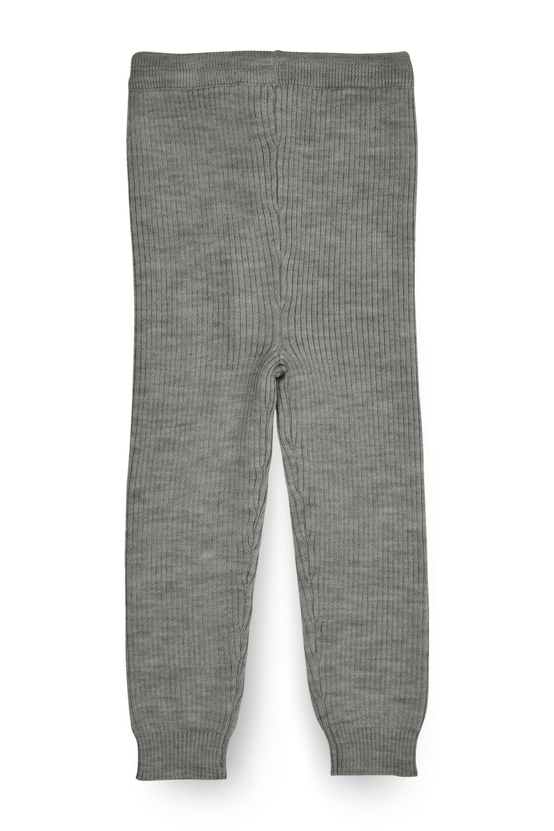 Klassisk Merino Rib Leggigns med Bindebånd - Grey Mel.