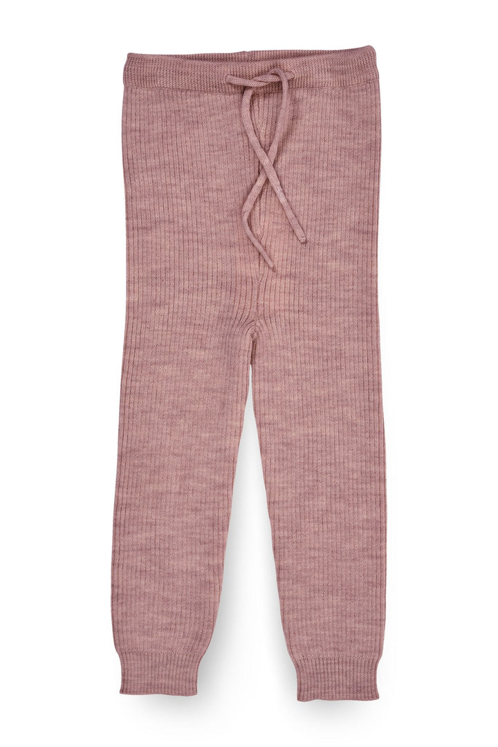 Klassisk Merino Rib Leggigns med Bindebånd - Winter Rose