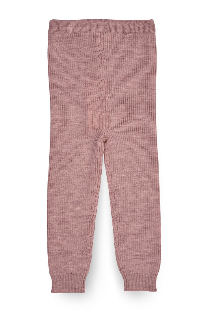 Klassisk Merino Rib Leggigns med Bindebånd - Winter Rose
