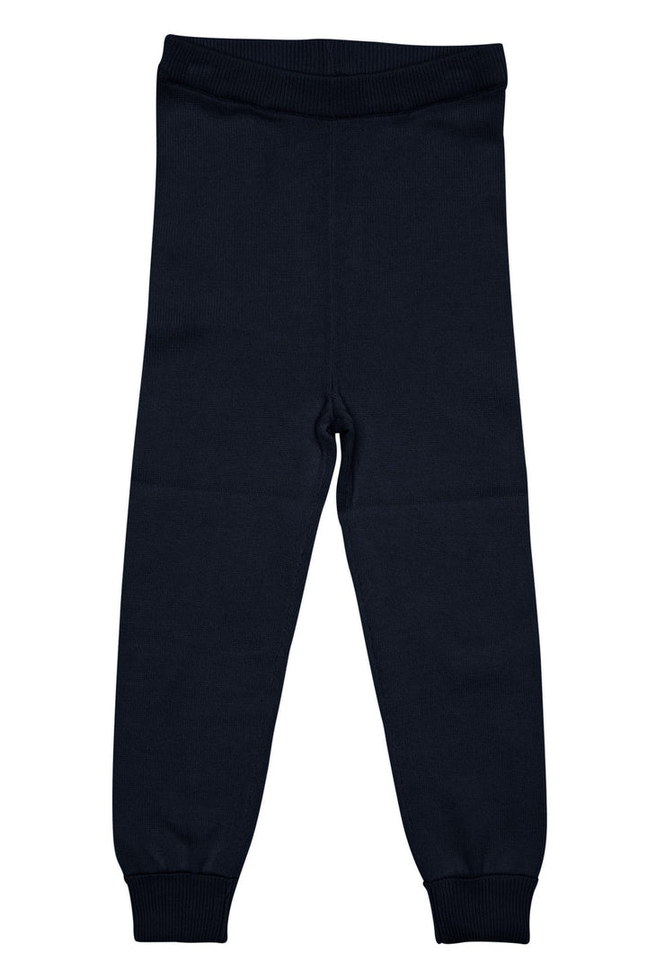 TYNDT STRIKKET LEGGINGS - NAVY