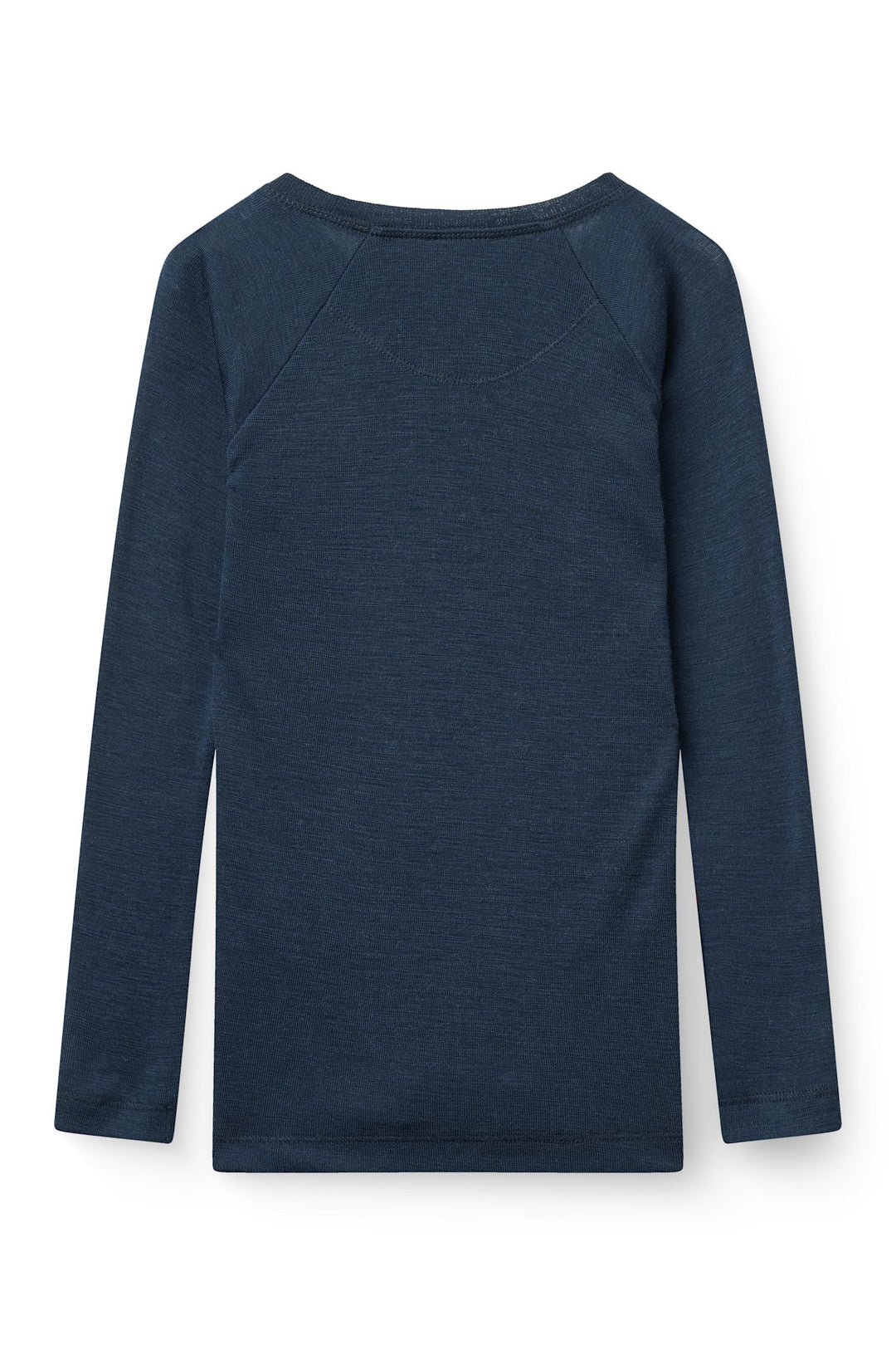 LANGÆRMET T-SHIRT I TYND MERINOULD - NAVY