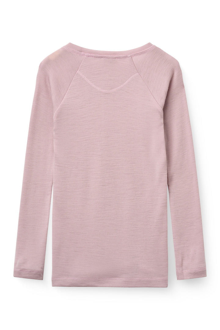 Langærmet T-Shirt i Tynd Merinould - Violet Ice