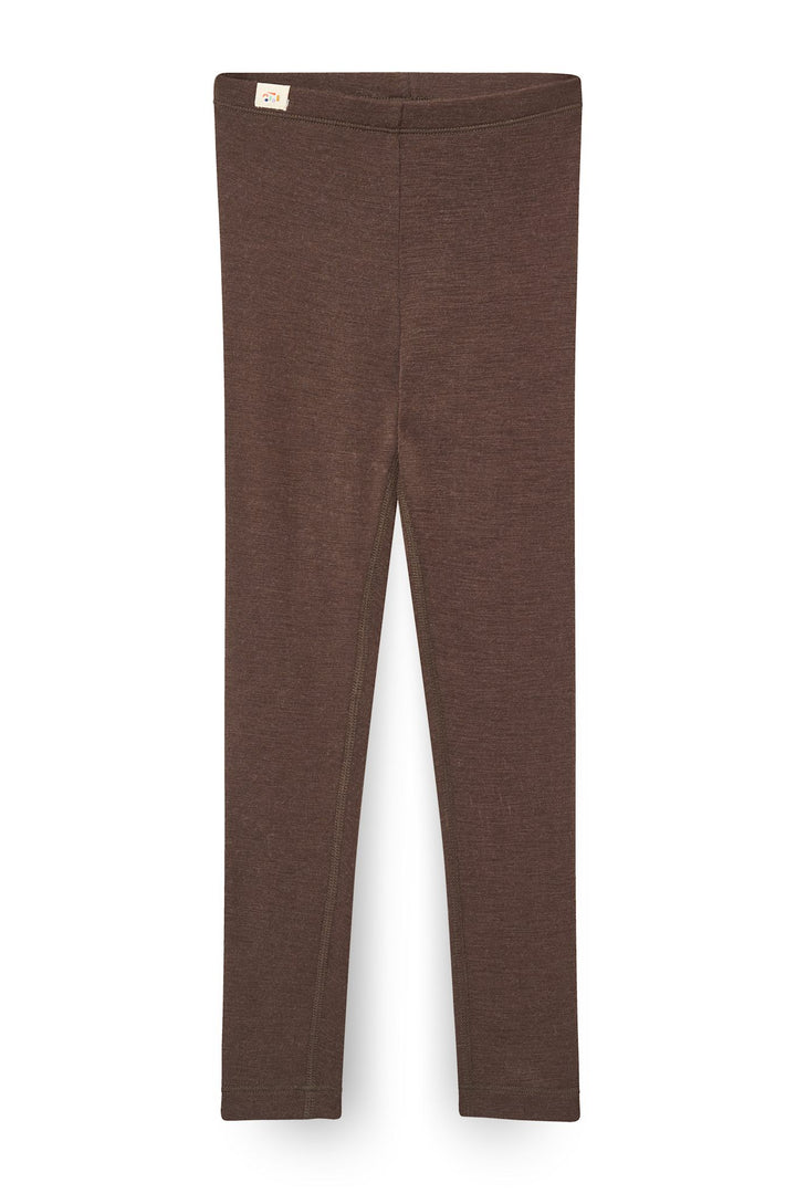 LEGGINGS I TYND MERINOULD - DK BROWN