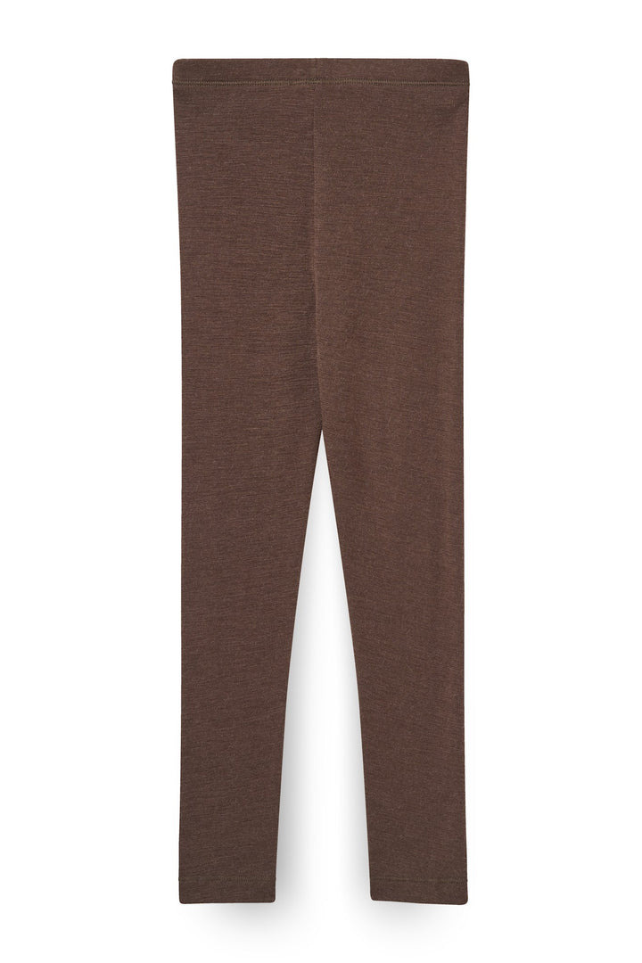 LEGGINGS I TYND MERINOULD - DK BROWN