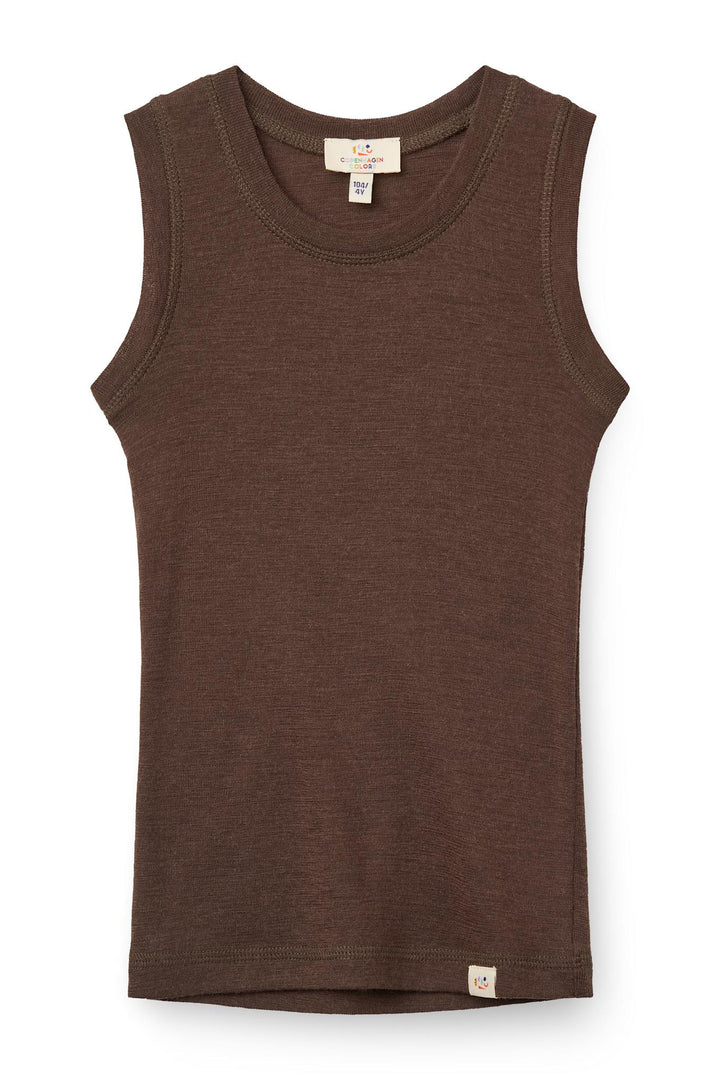 Merino Light Knitted Tank - DK BROWN