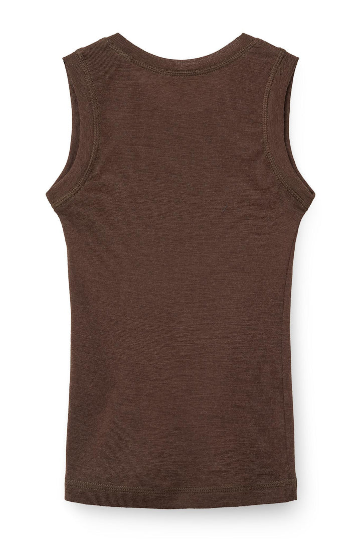 Merino Light Knitted Tank - DK BROWN