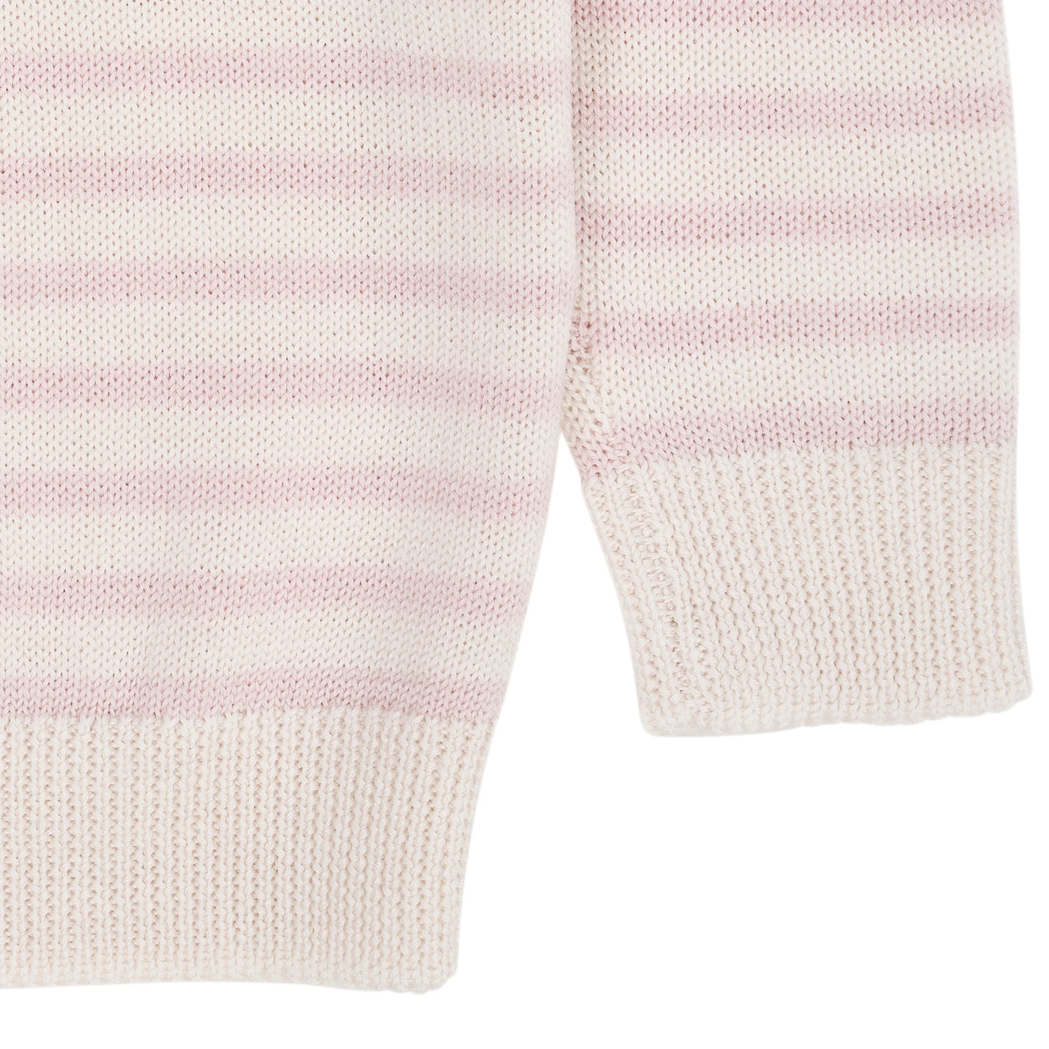 MERINO KLASSISK STRIPPET PULLOVER - CREAM/DUSTY ROSE STRIPE