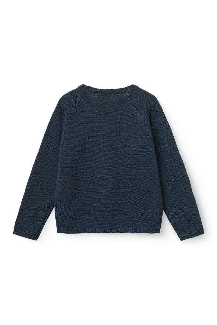 Strikket Cardigan I Merinould - NAVY
