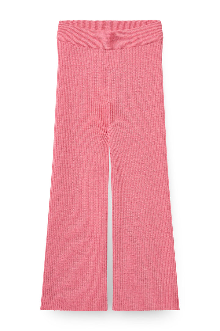Rib Bukser med Vidde i Merinould - Blossom Pink