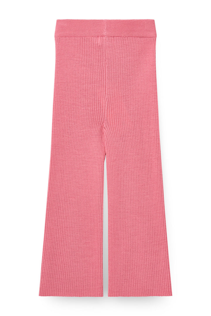 Rib Bukser med Vidde i Merinould - Blossom Pink