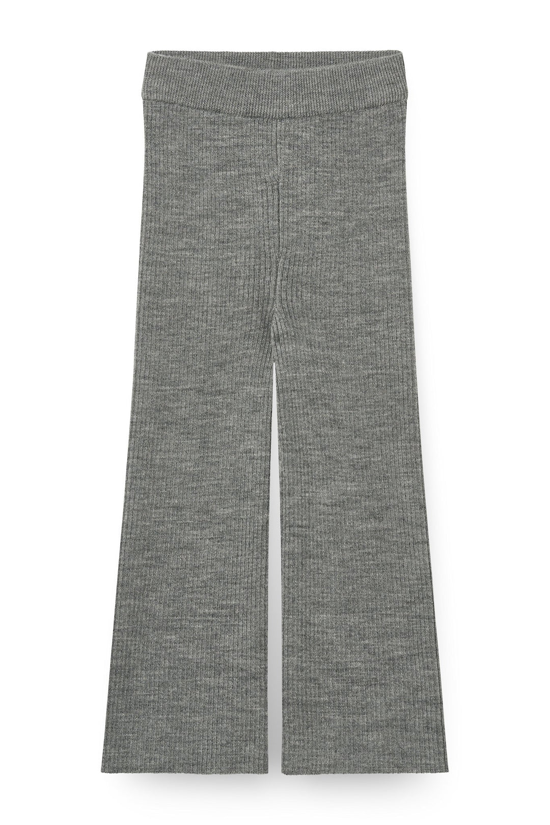 Rib Bukser med Vidde i Merinould - Grey Melange