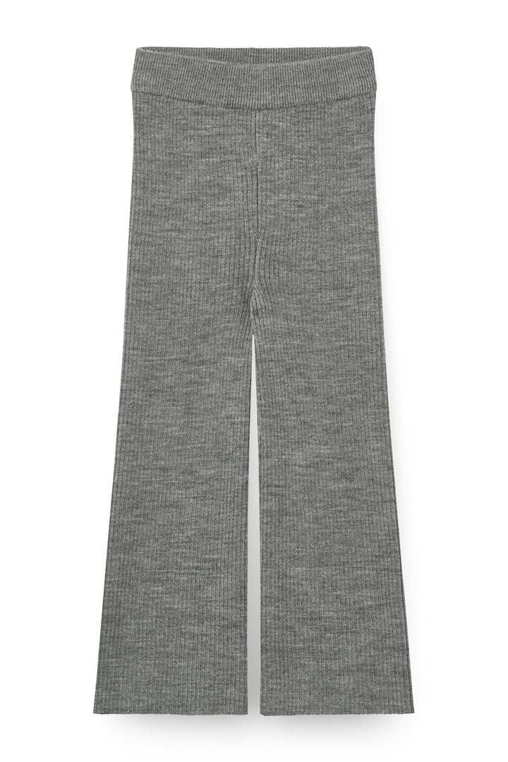 Rib Bukser med Vidde i Merinould - Grey Melange