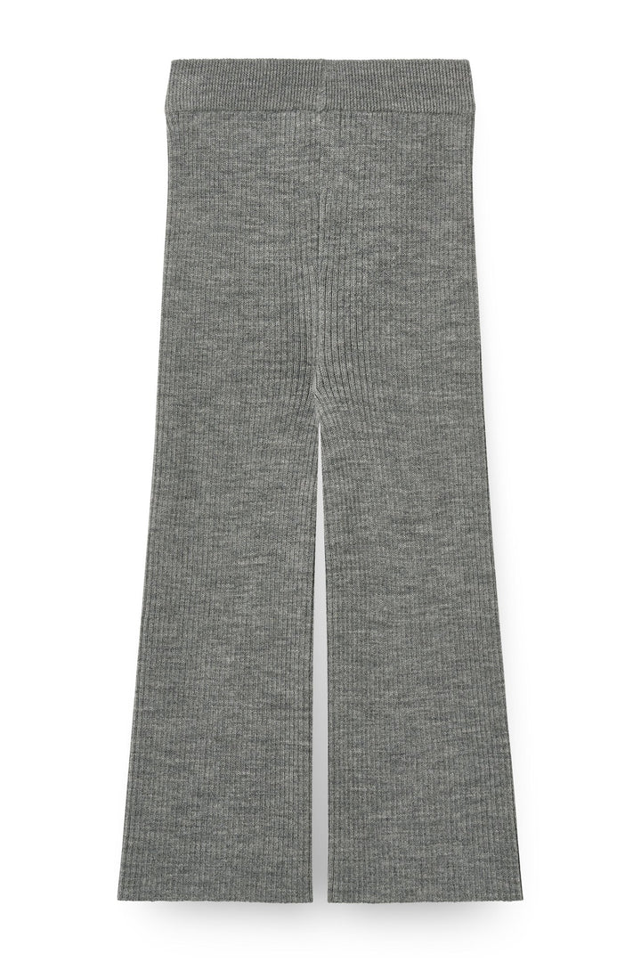 Rib Bukser med Vidde i Merinould - Grey Melange