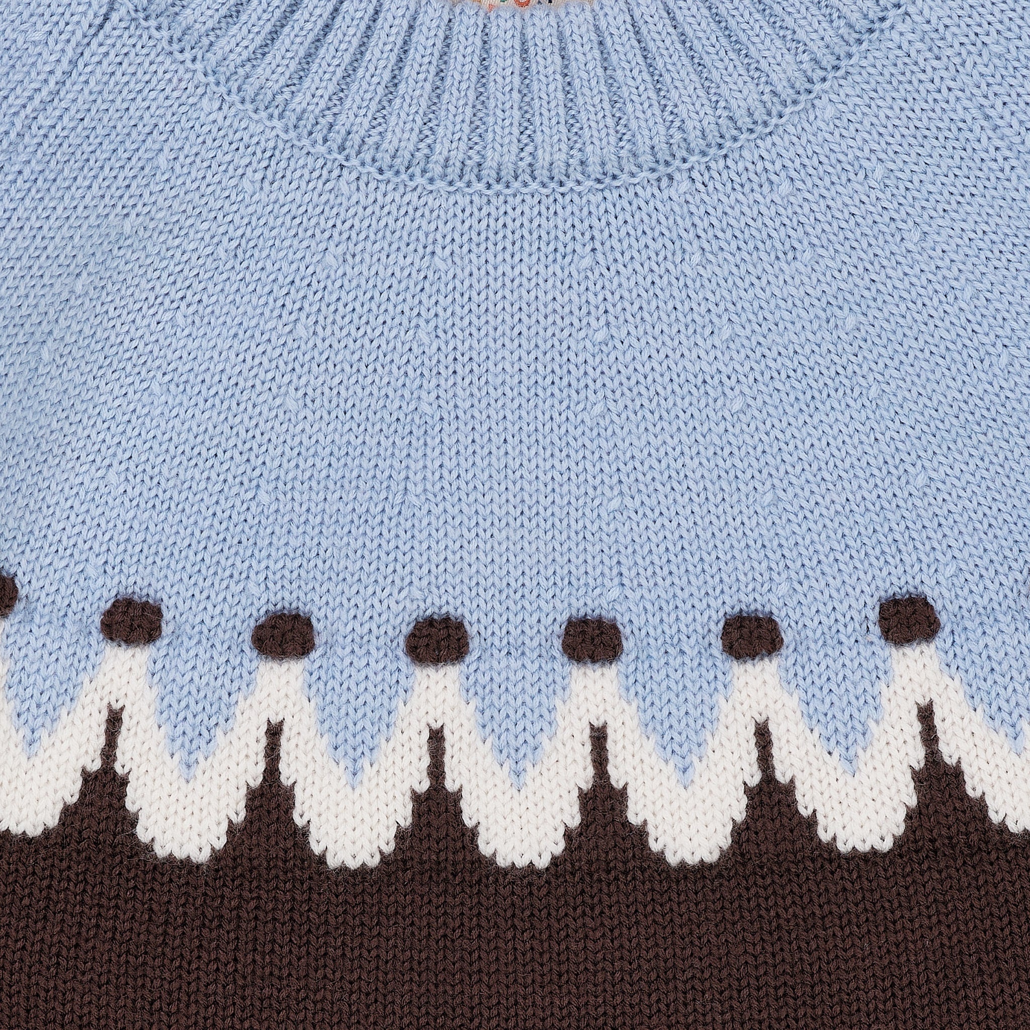 CUPCAKE KLASSISK SWEATER - BROWN/BLUE COMBI