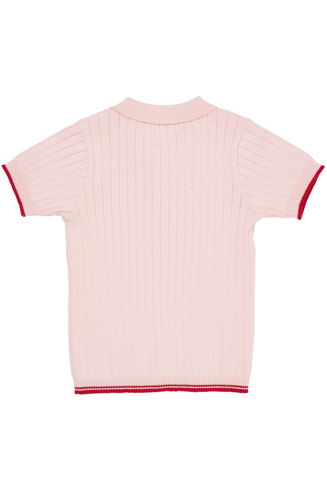 STRIKKET RIB POLO - BALLERINA/BERRY COMB.