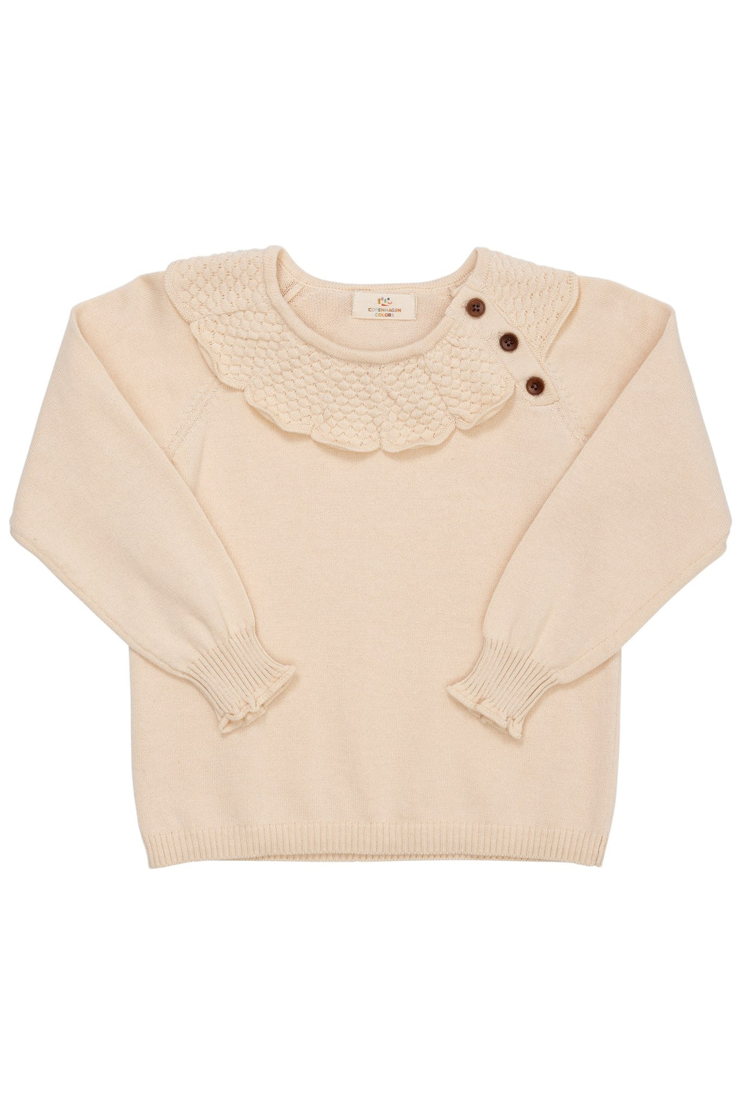 STRIKKET MARGUERIT BLUSE - CREAM