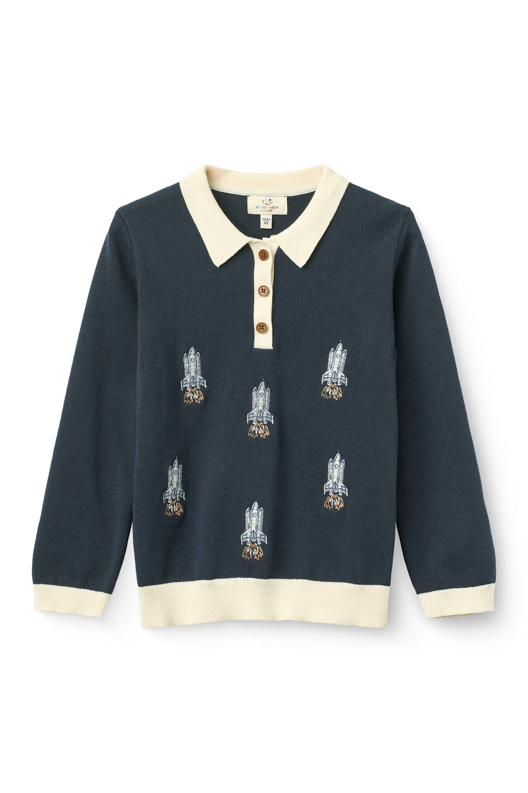 L/Æ Polo m. Broderi - Navy Rocket Comb.