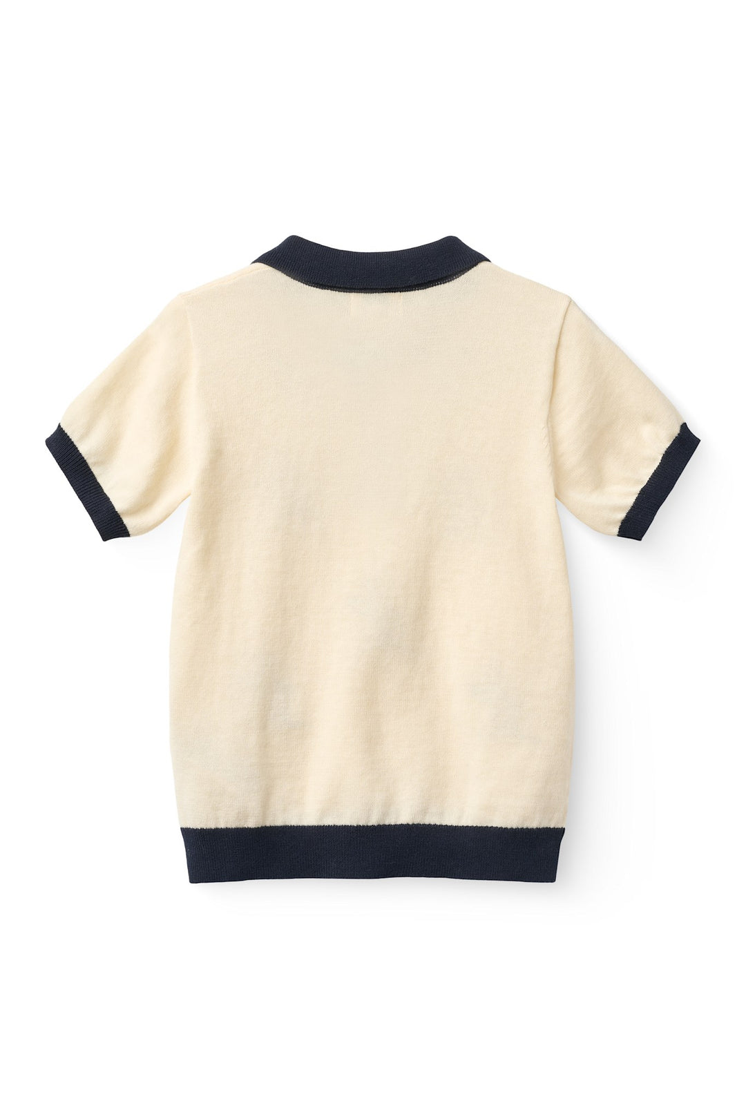 STRIKKET POLO M. BÅDE - CREAM COMB.