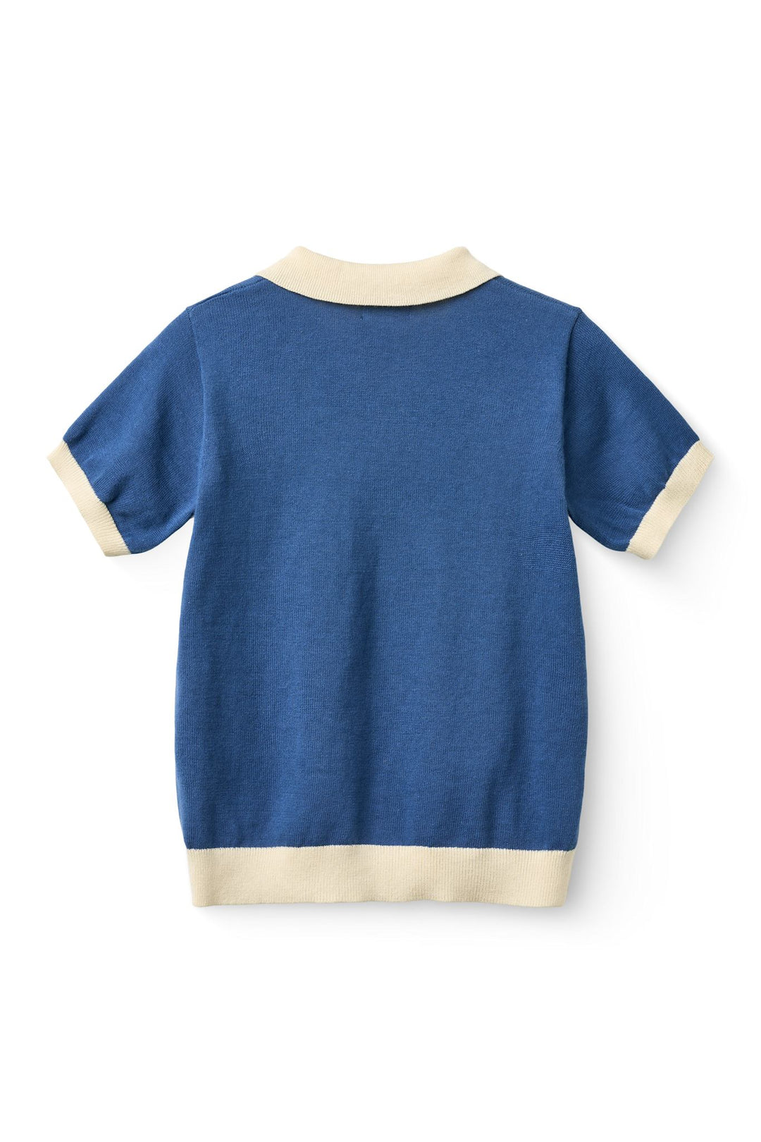 STRIKKET POLO M. BÅDE - SHARP BLUE COMB.