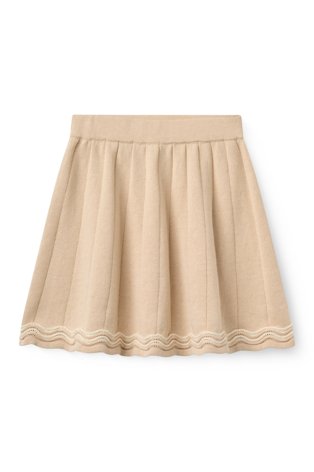Strikket Tennis Nederdel - Beige Comb.