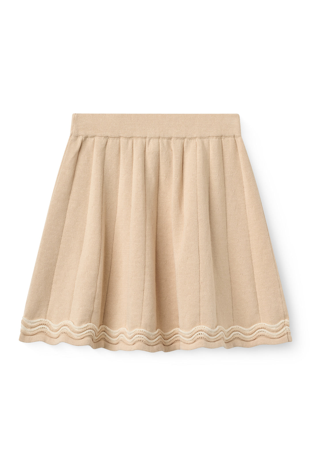 Strikket Tennis Nederdel - Beige Comb.