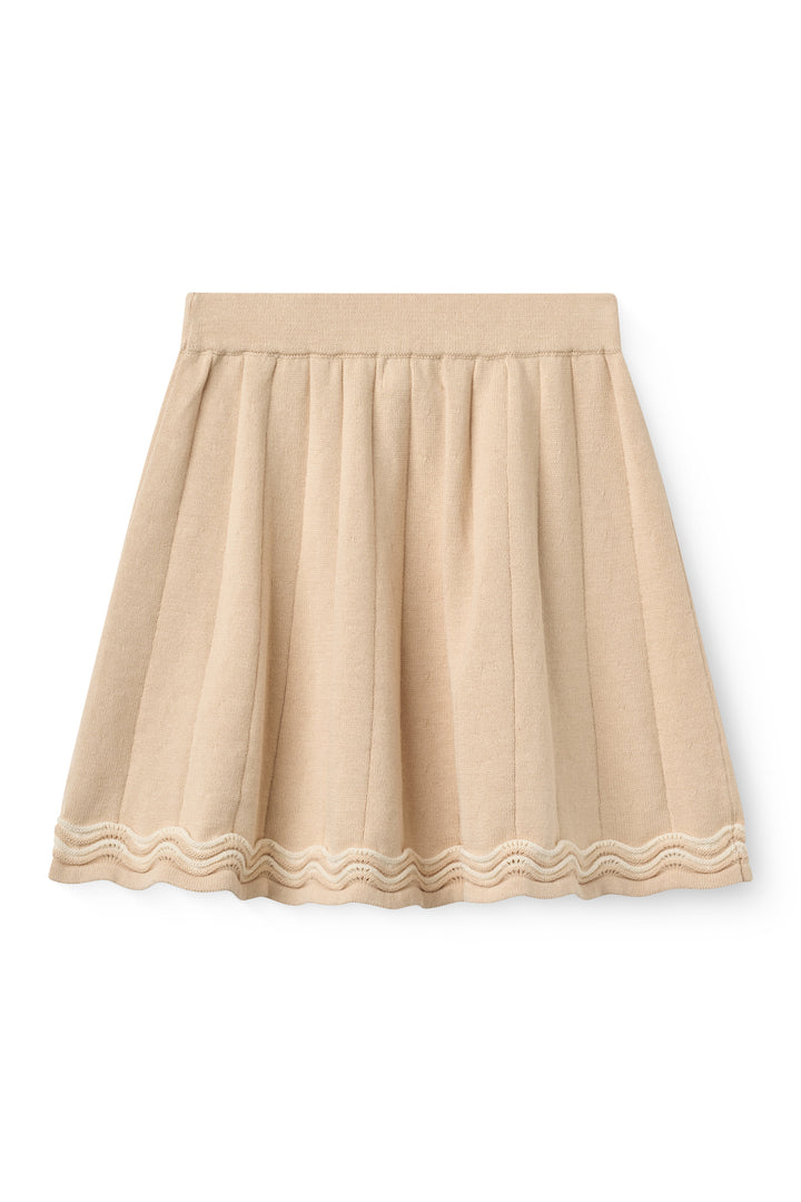 Strikket Tennis Nederdel - Beige Comb.