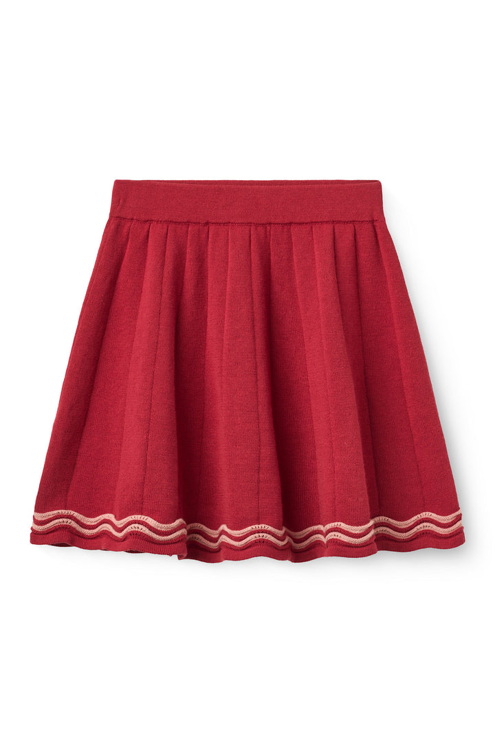 Strikket Tennis Nederdel - Red Comb.