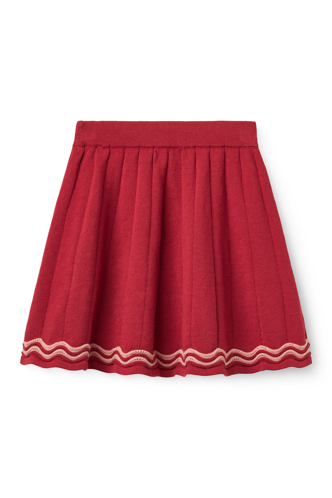 Strikket Tennis Nederdel - Red Comb.