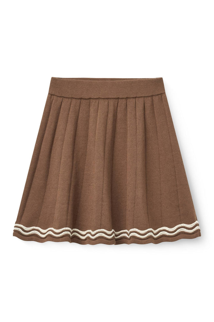 Strikket Tennis Nederdel - Walnut Comb.