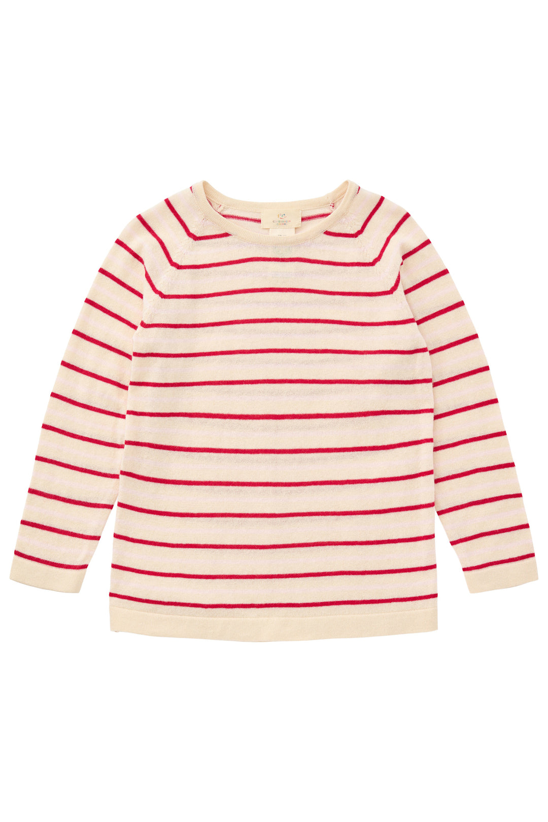 TYNDSTRIKKET BLUSE M. STRIBER - CREAM/DUSTY ROSE/BARRY COMB.