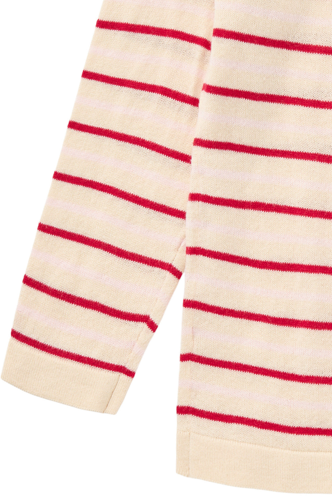TYNDSTRIKKET BLUSE M. STRIBER - CREAM/DUSTY ROSE/BARRY COMB.