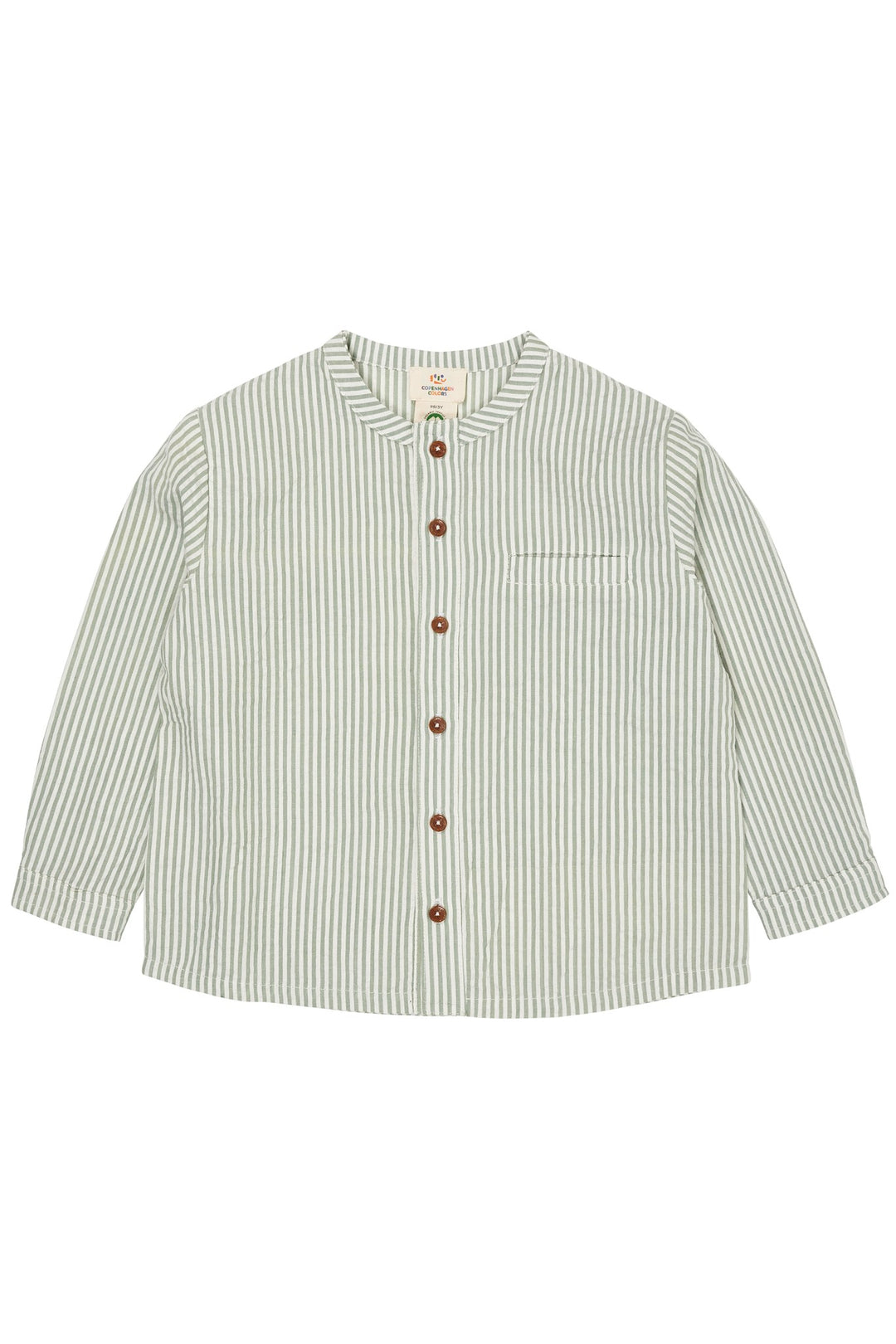 BÆK OG BØLGE SKJORTE - GREEN W CREAM STRIPE