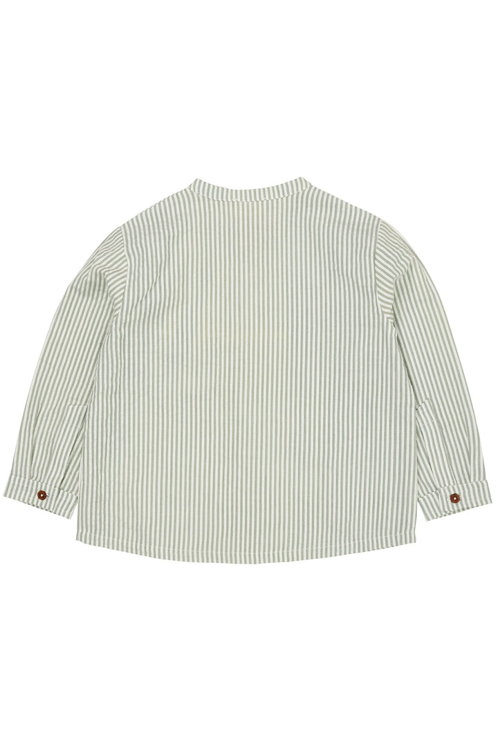 BÆK OG BØLGE SKJORTE - GREEN W CREAM STRIPE