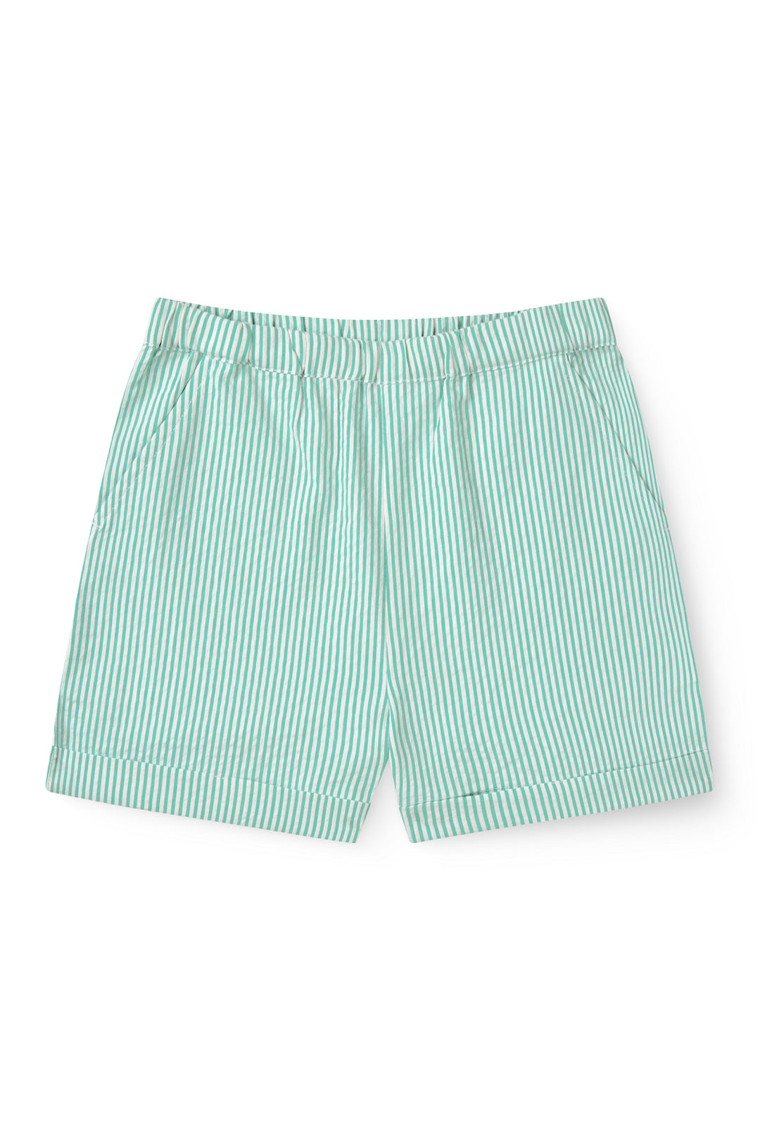 BÆK OG BØLGE SHORTS - SHARP GREEN W CREAM STRIPE