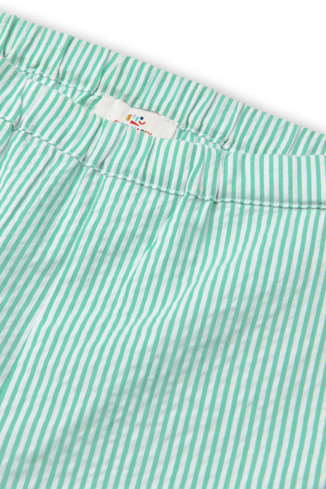 BÆK OG BØLGE SHORTS - SHARP GREEN W CREAM STRIPE