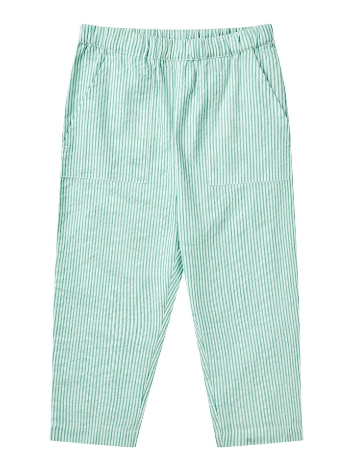 BÆK OG BØLGE BUKS - SHARP GREEN W CREAM STRIPE