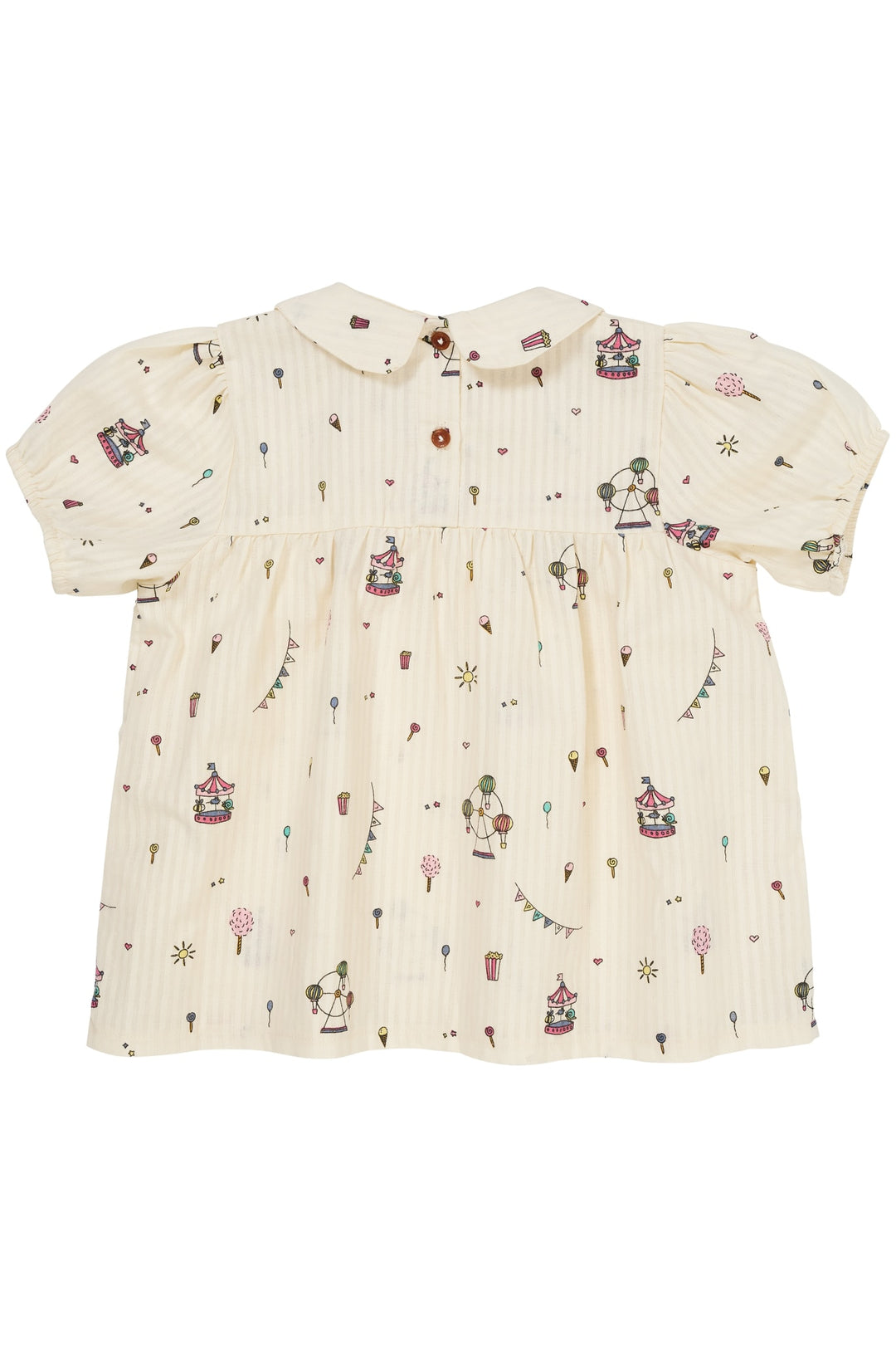 PRINTET BLUSE M. PUFÆRME - CREAM PRINT