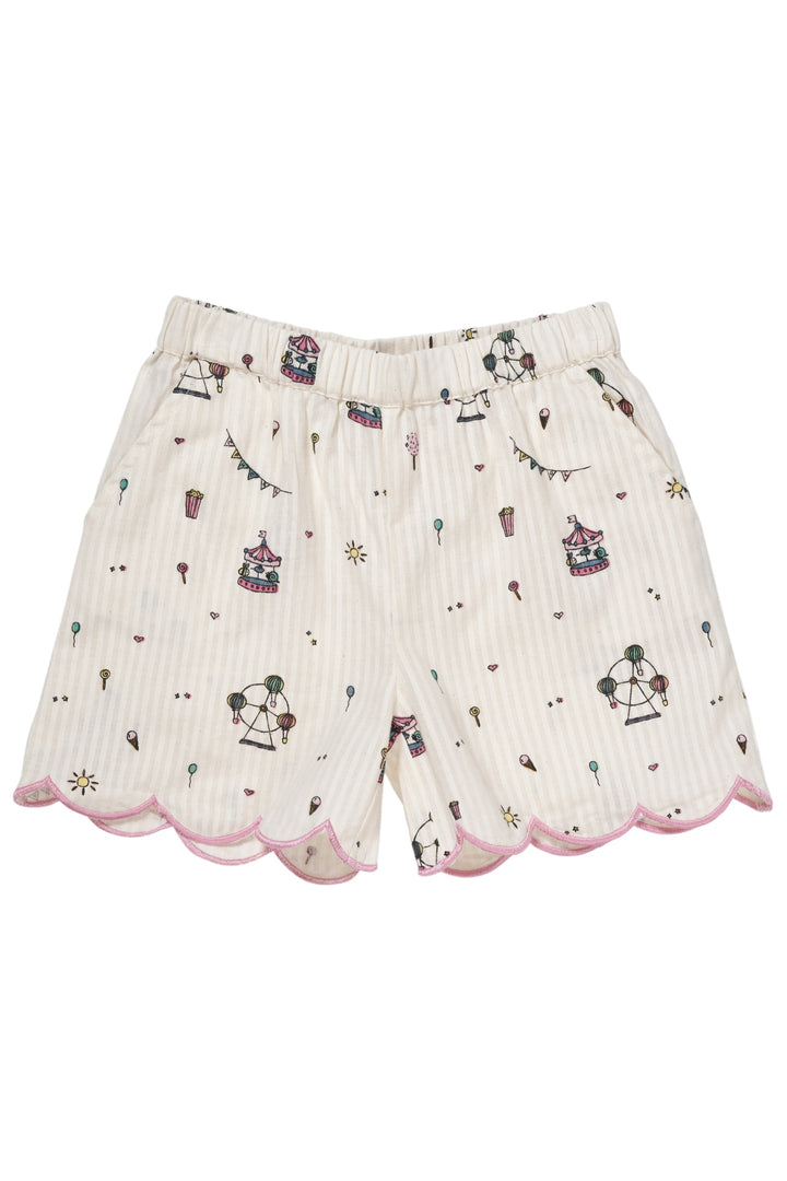 PRINTET SHORTS M. DECO KANT - CREAM PRINT