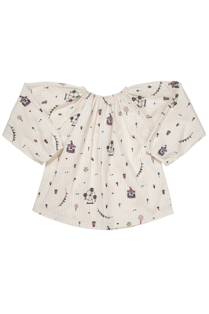 PRINTET TUNIKA M. L/Æ - CREAM PRINT