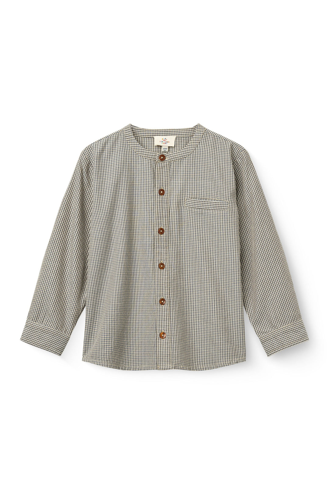 Ternet Bluse Med Knaplukning - ENDLESS SKY/ BROWN CHECK COMB