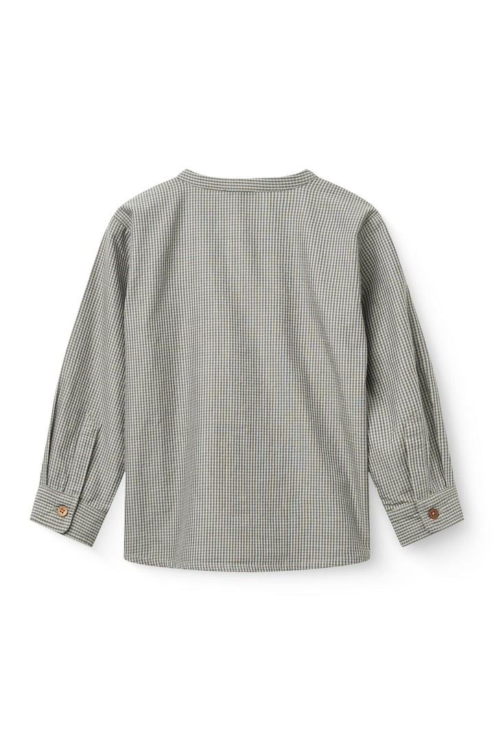 Ternet Bluse Med Knaplukning - GREY CHECK COMB