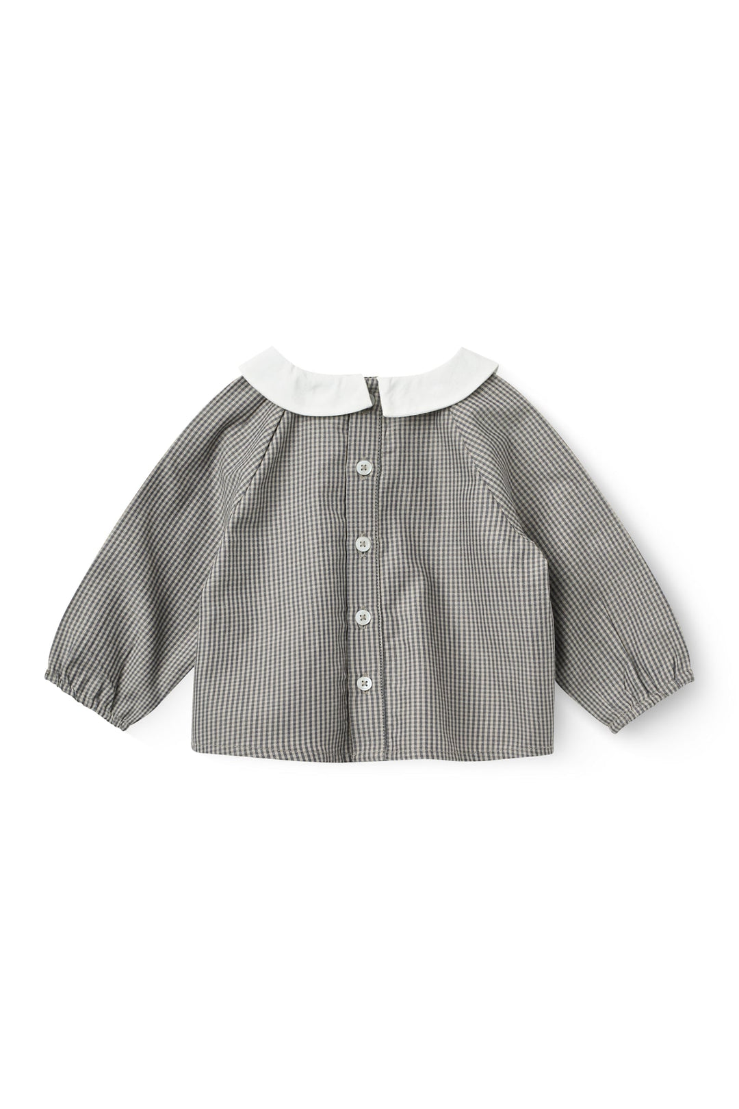 Ternet Broderet Baby Sæt m. Bluse og Bloomers - Grey Check Comb.